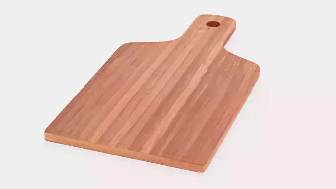 Cooking Board V5 - Cutting and Serving Bamboo Block with Handle 3D model