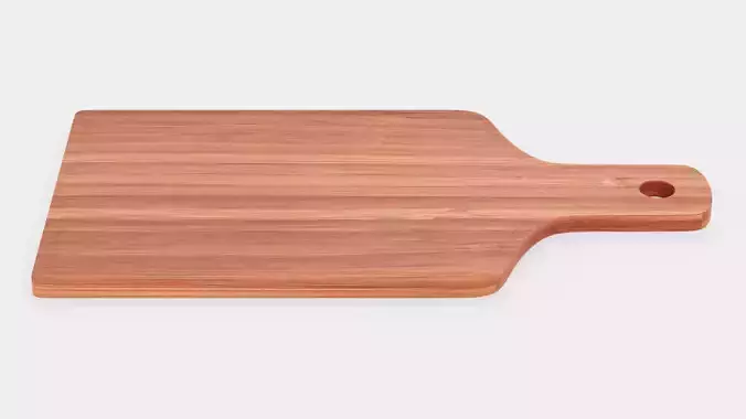 Cooking Board V5 - Cutting and Serving Bamboo Block with Handle 3D model 4