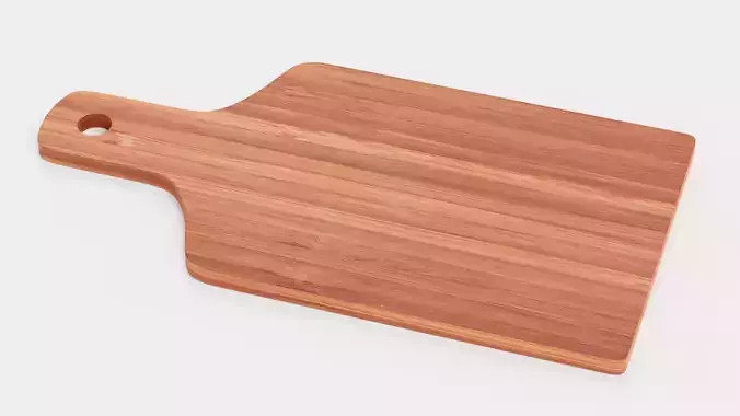 Cooking Board V5 - Cutting and Serving Bamboo Block with Handle 3D model 6