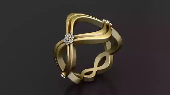 Geometric Flower Infinity Ring