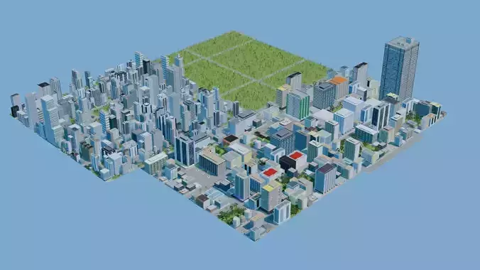 City Downtown Skyscraper Street 12 - DAY 3D model 3