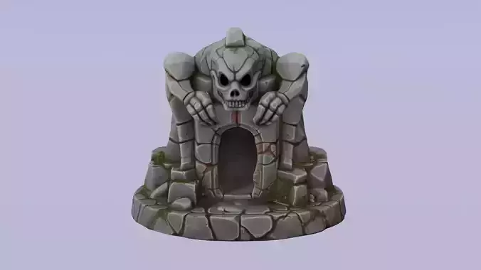 Stylized Skull Dungeon Entrance 3D Model