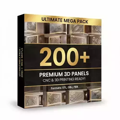 Mega Pack 200 3D PANELS  High Quality CNC  PRINT READY - 01
