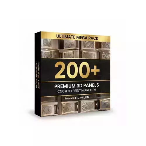 Mega Pack 200 3D PANELS  High Quality CNC  PRINT READY - 01