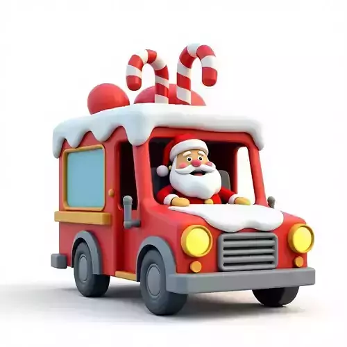 Santa Delivery Truck 3D Model Festive Holiday Vehicle