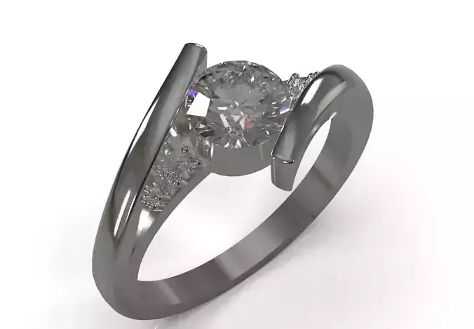 Solitaire STL 3D printable Ring Bejeweled Arm model sr0111