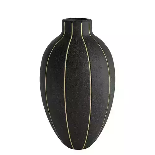 Black decorative ceramic vase with pattern