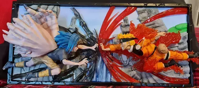 Naruto fight Sasuke wall 