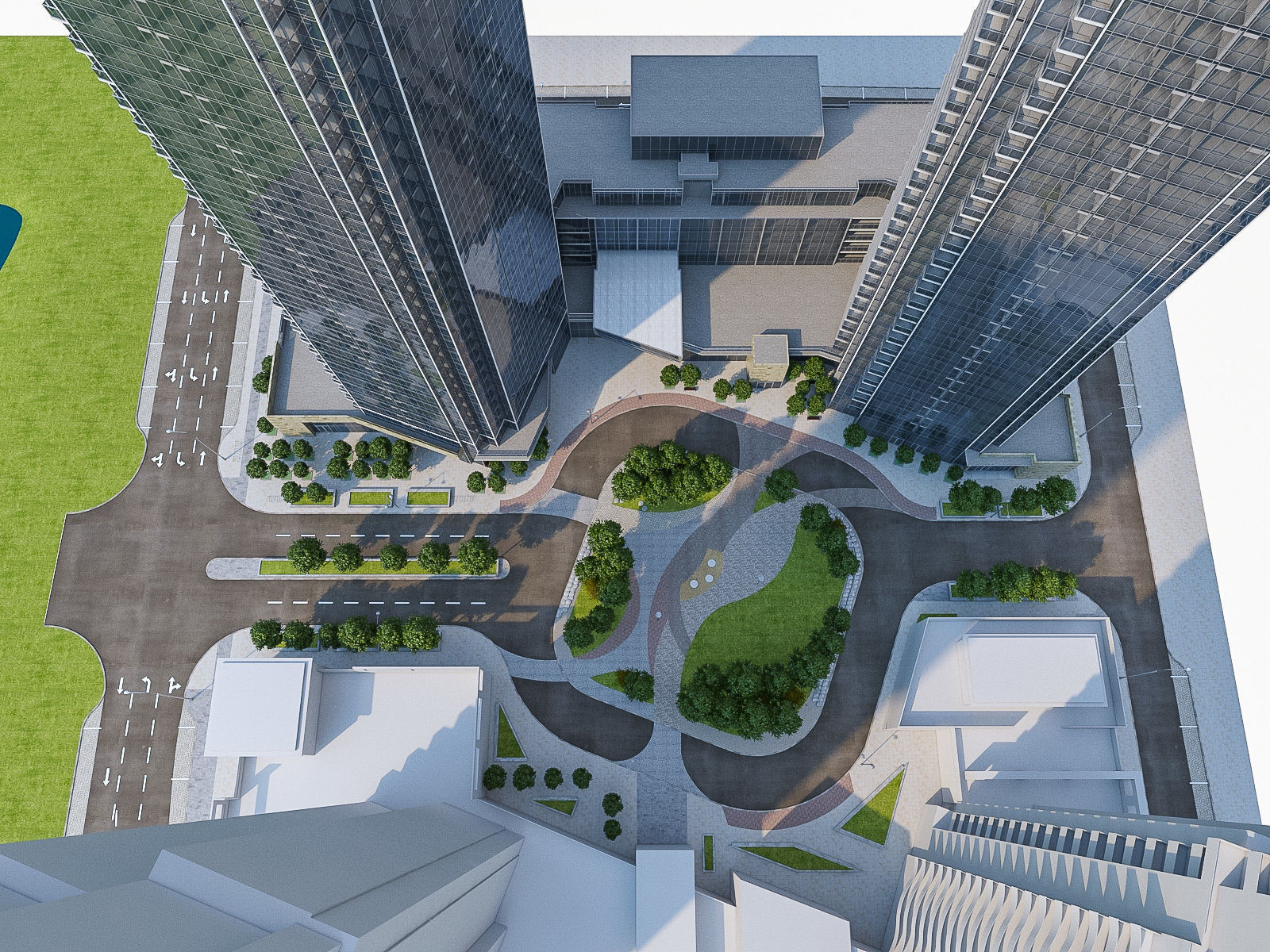 Residential Tower Complex 01 Low-poly 3D model_2