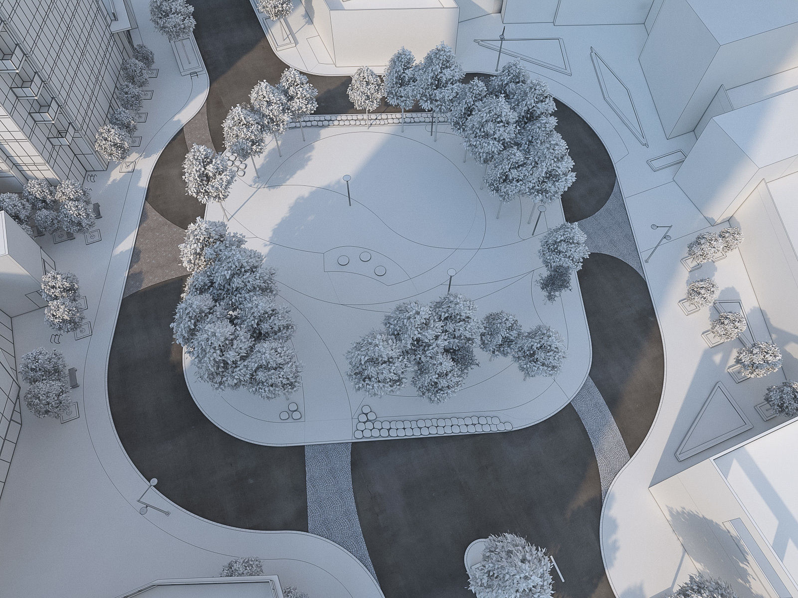 Residential Tower Complex 01 Low-poly 3D model_20