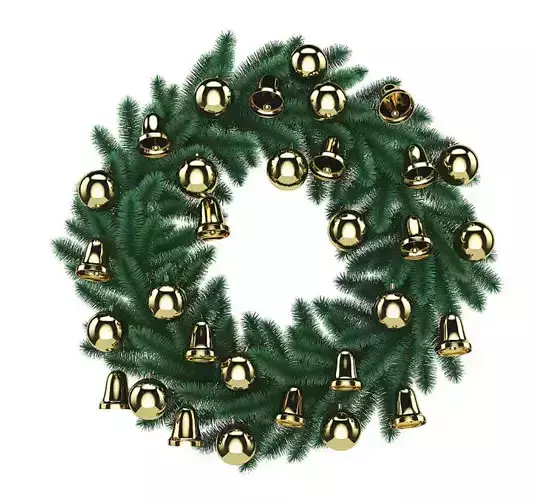 Follow for Free Christmas Ornament Wreath 3D Model