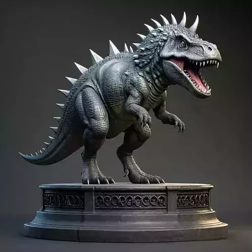 2930  Gothic  Roaring Ankylosaurus Dinosaur 3D Model