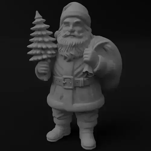 Santa Claus christmas Detailed figurine 3D model for 3D printing