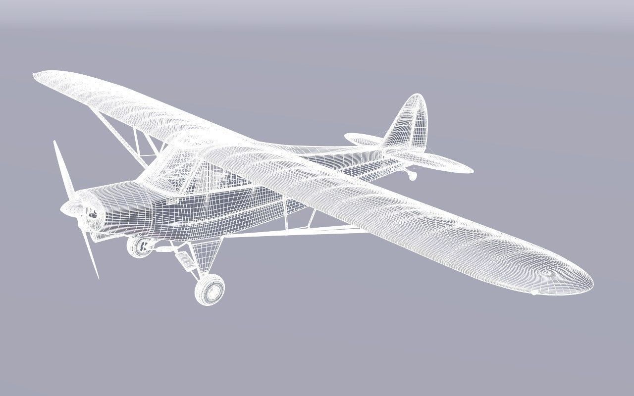 Piper PA-18 Supercub Free 3D model_5