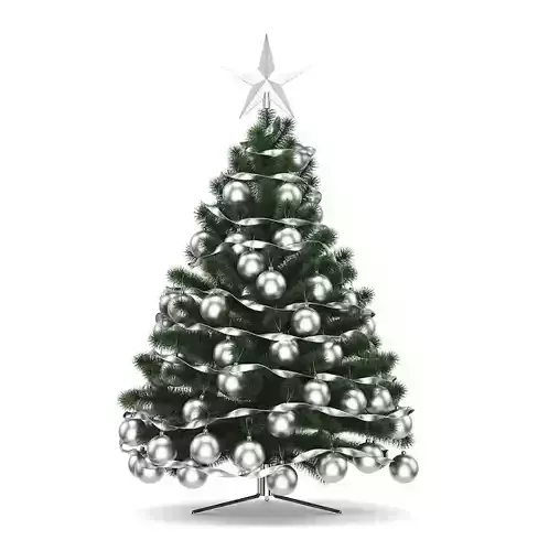 Silver Christmas Bell Wreath 3D Model