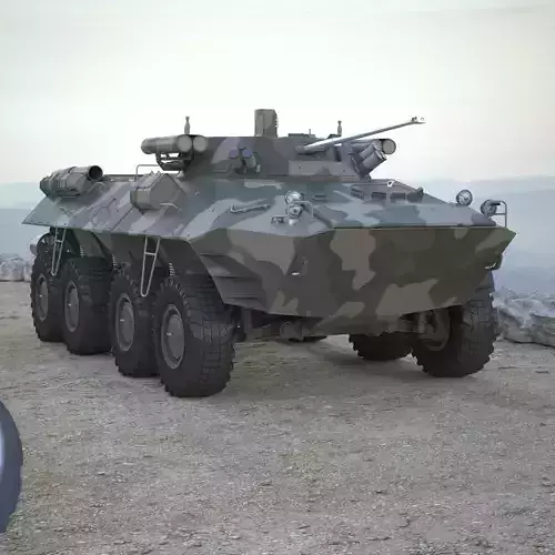 Armoured Transporter BTR 90 RIGGED Low-poly 3D model