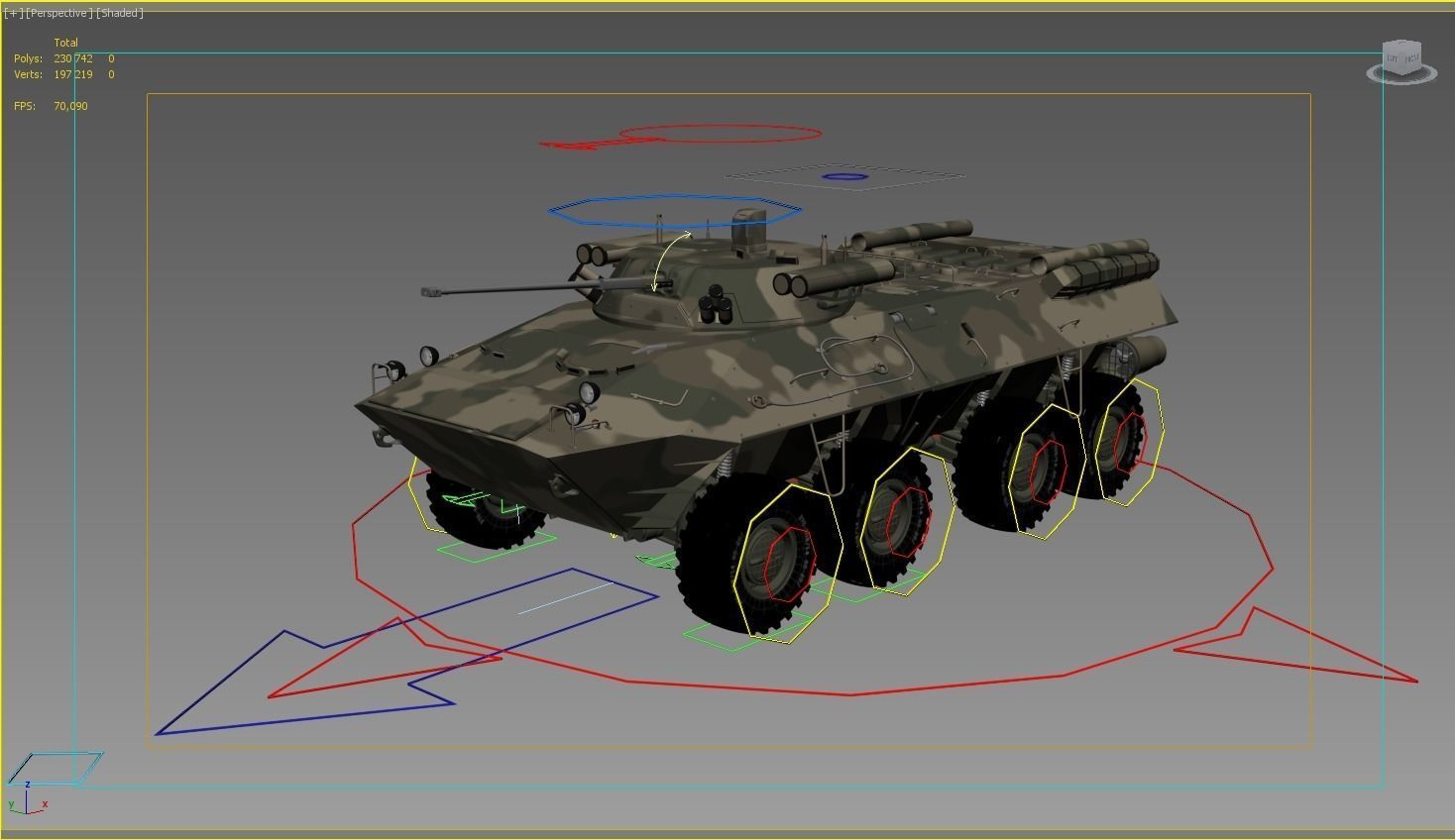 Armoured Transporter BTR 90 RIGGED Low-poly 3D model_6