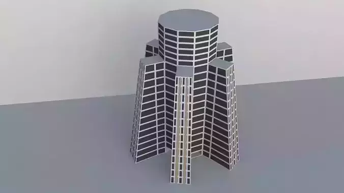 Game-Ready Skyscraper Cinema 4D High-Rise Building 3D Model