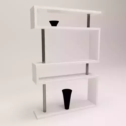 Modern Shelf Low-poly 3D model