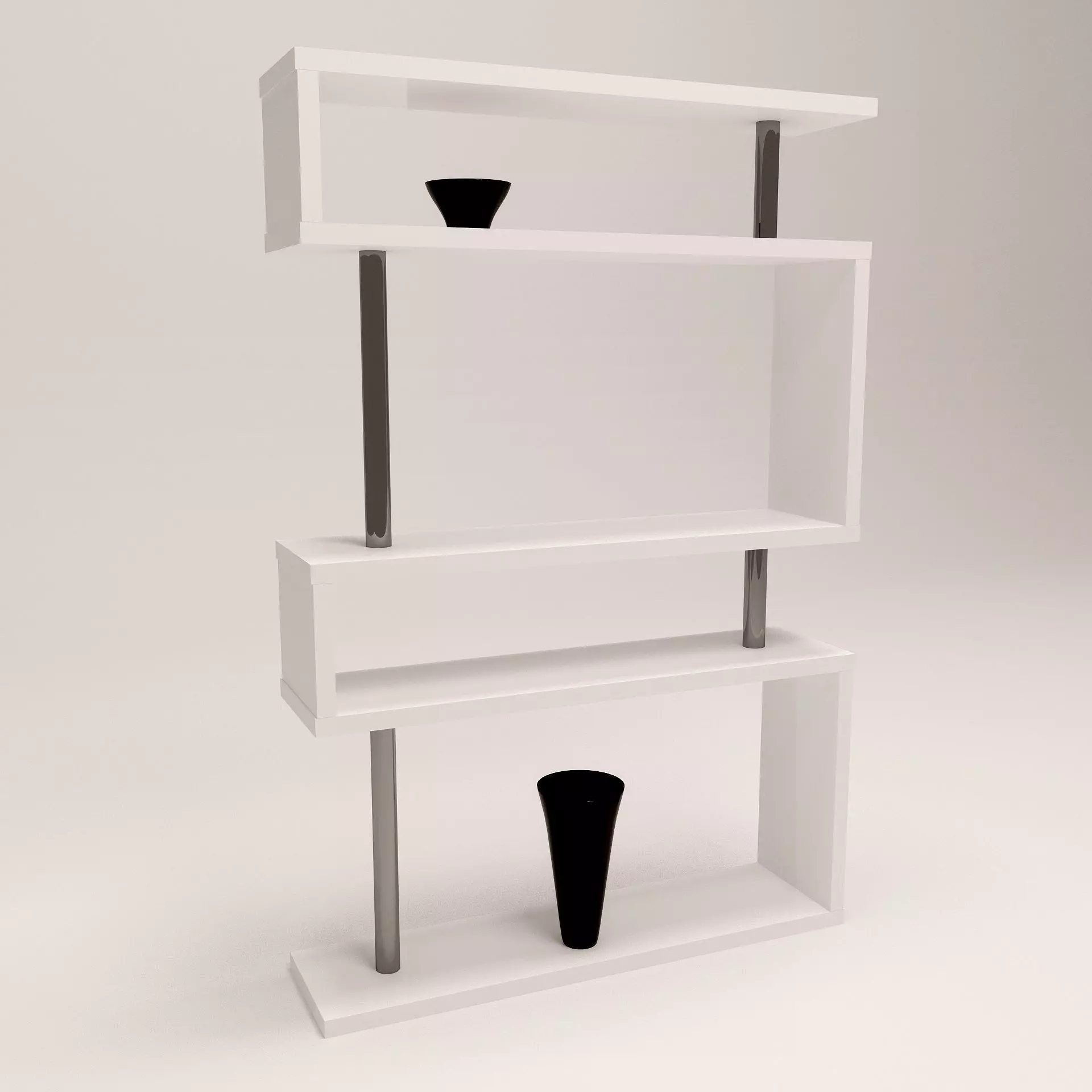Modern Shelf Low-poly 3D model_0