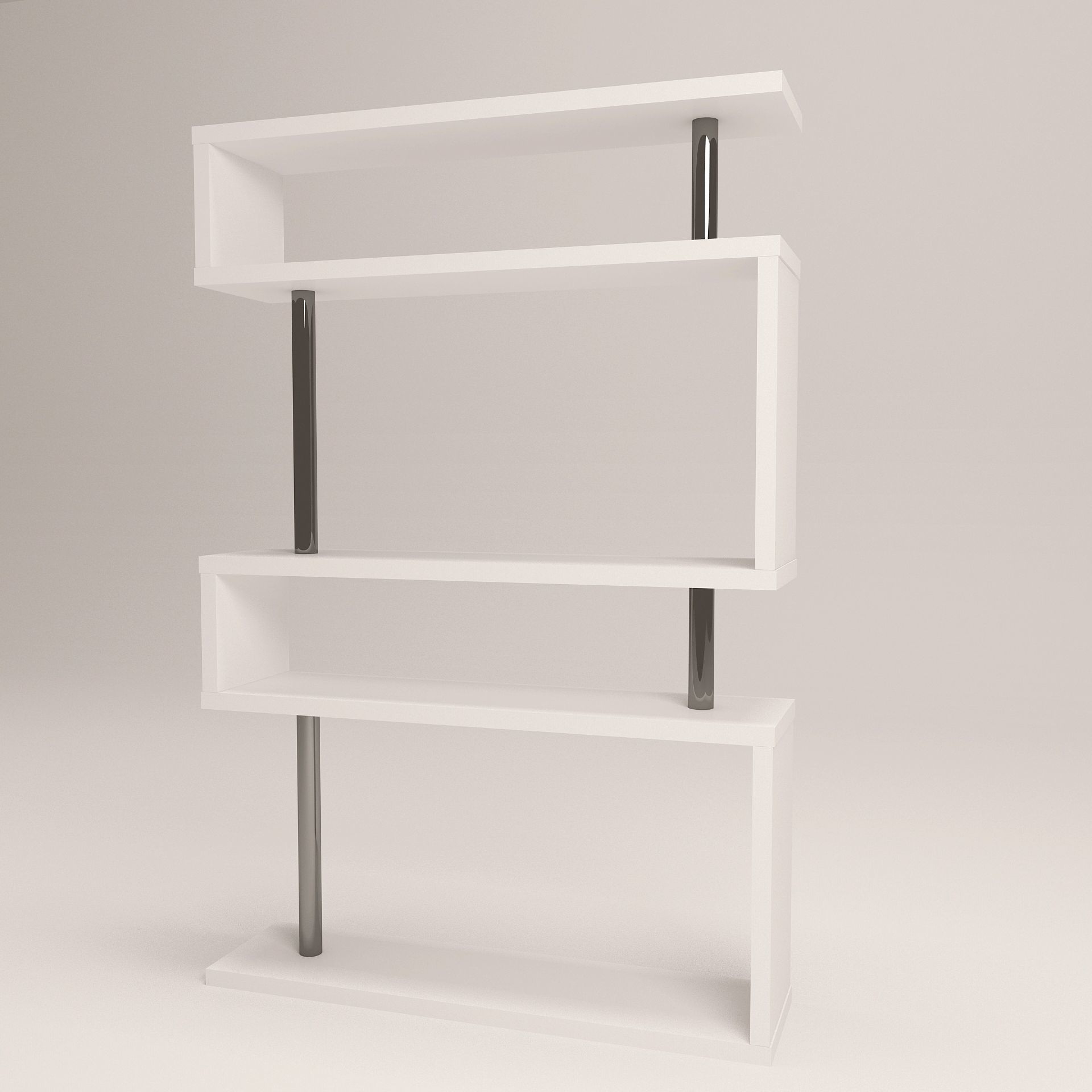 Modern Shelf Low-poly 3D model_5