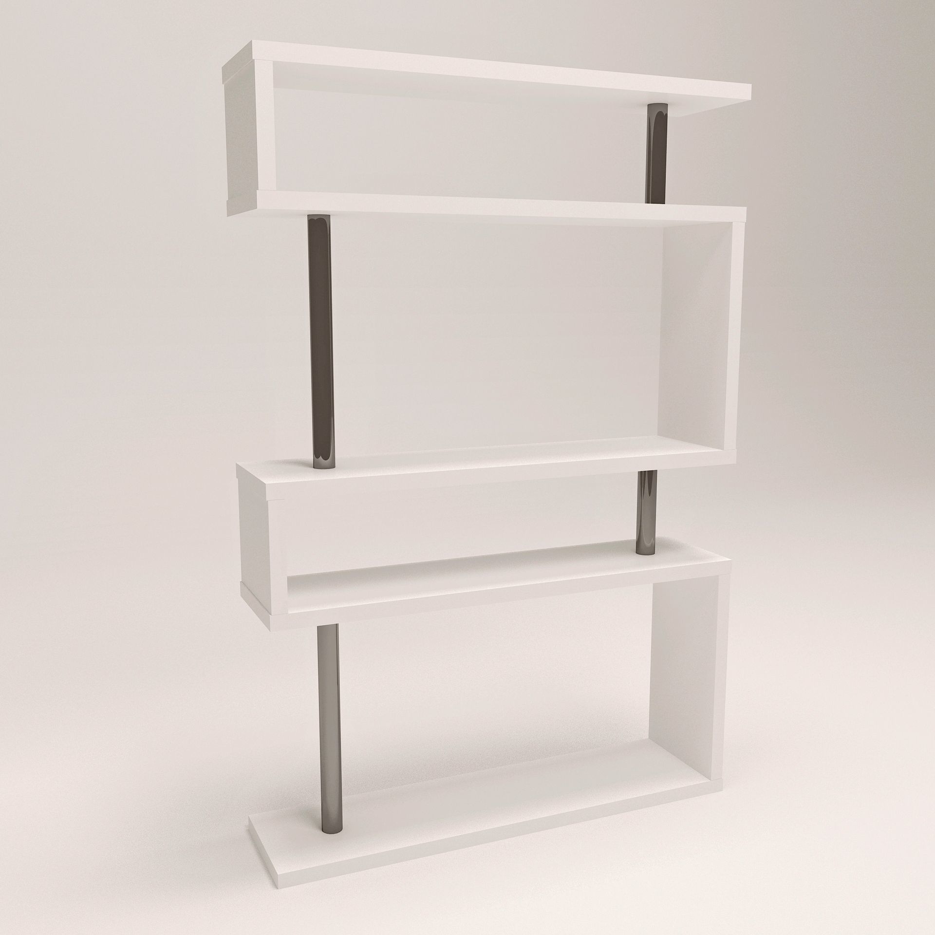 Modern Shelf Low-poly 3D model_1