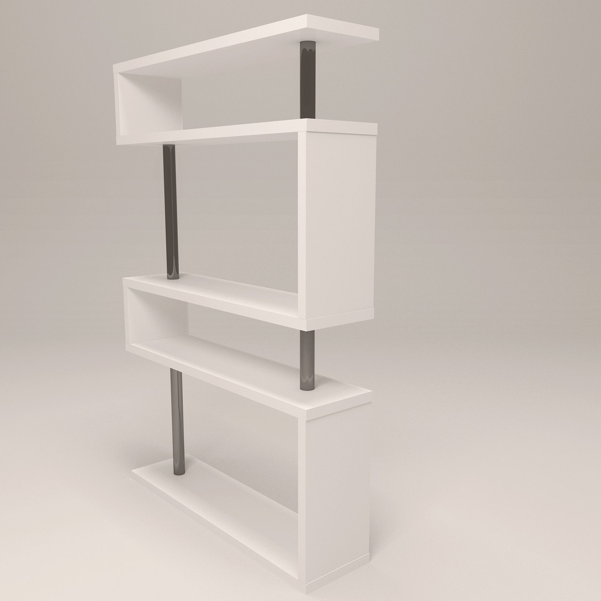 Modern Shelf Low-poly 3D model_3