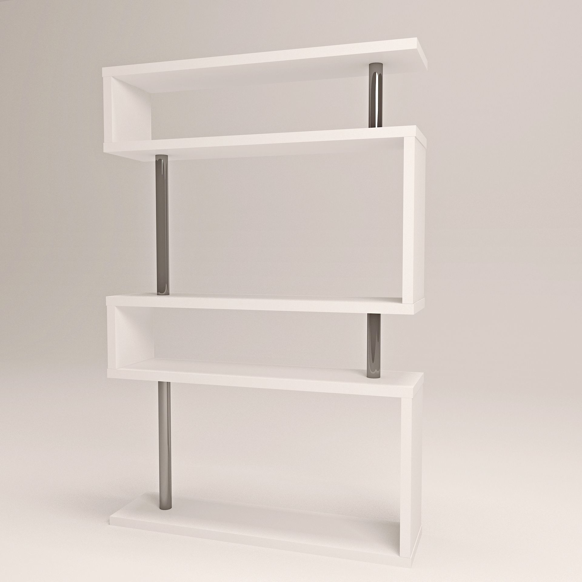 Modern Shelf Low-poly 3D model_2