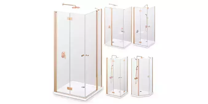 Radaway Nes Brushed Copper Shower 1