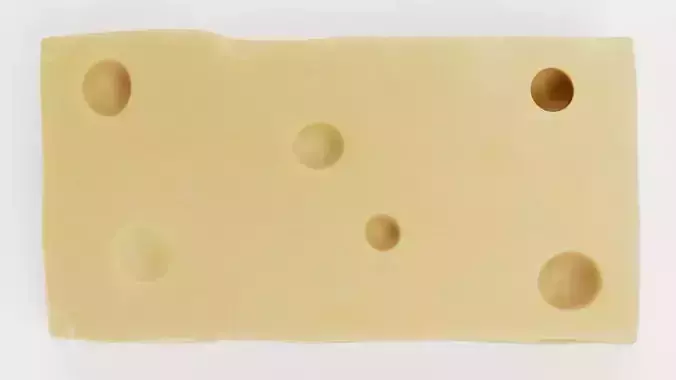 Emmental - Cheese Block with Eyes Low-poly 3D model 4