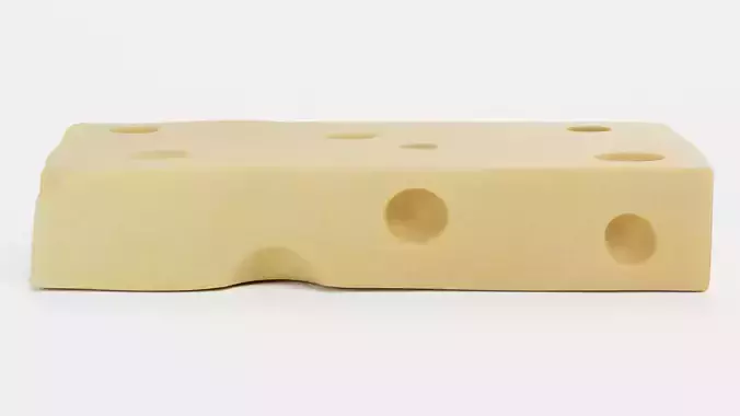 Emmental - Cheese Block with Eyes Low-poly 3D model 5