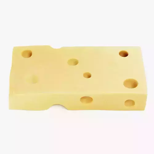 Emmental - Cheese Block with Eyes Low-poly 3D model