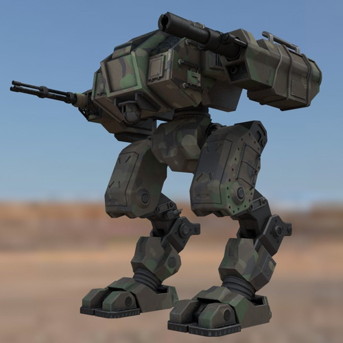 Battle mech Window Makerd Low-poly 3D model