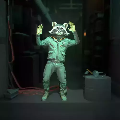 Stylish Raccoon Astronaut model pack