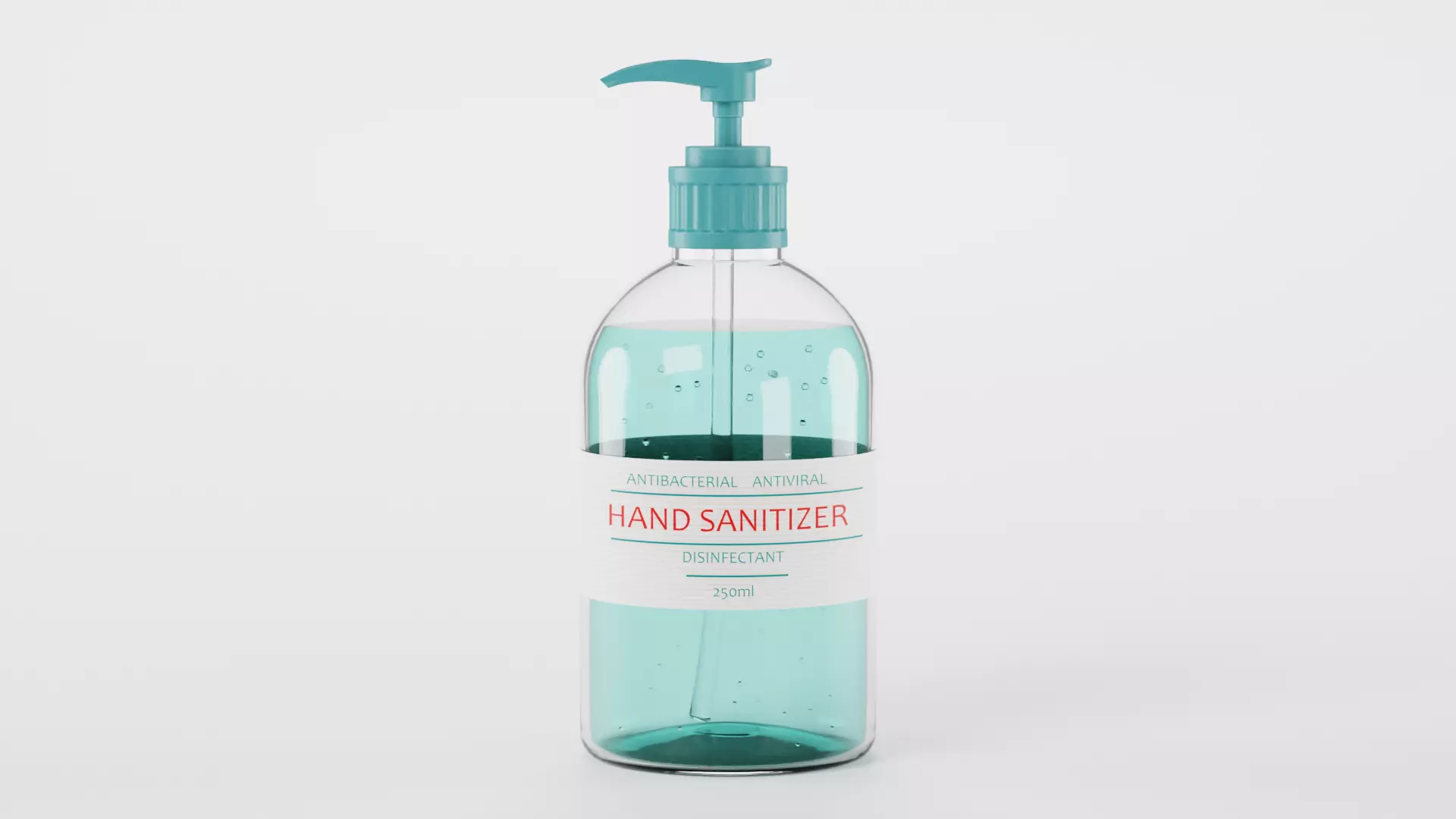 Hand Sanitizer V1 - Pump Bottle with Custom Concept Label 3D model