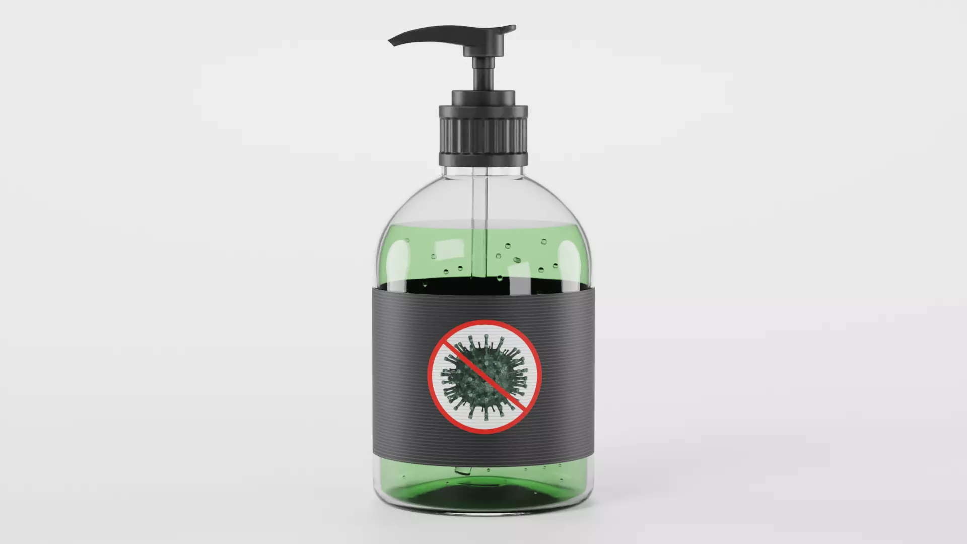 Hand Sanitizer V3 - Pump Bottle with Custom Label Design 3D model