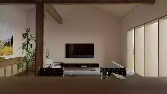 Livingroom 3D model 7