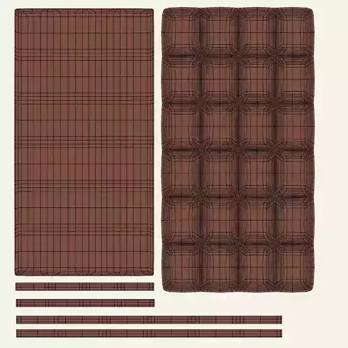 Chocolate Bar V1 - Classic Milk Dairy Tablet 3D model 7