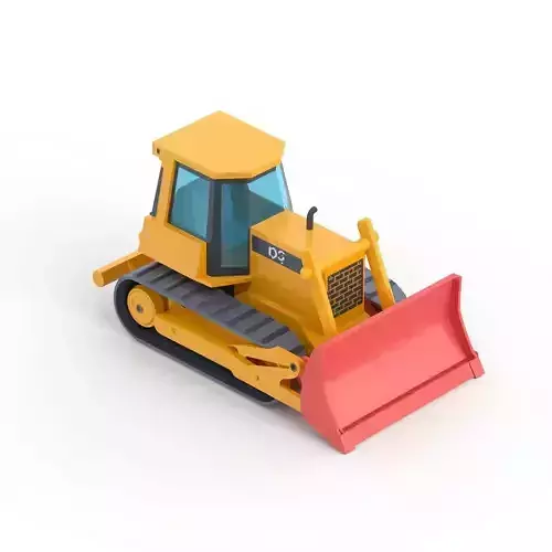 Low Poly Bulldozer 3D Model Stylized Construction Vehicle