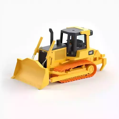 Low Poly Heavy Bulldozer 3D Model Stylized Utility