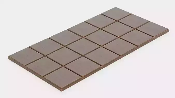 Chocolate Bar V4 - Thin Milk Ornament Engraved Tablet 3D model 7