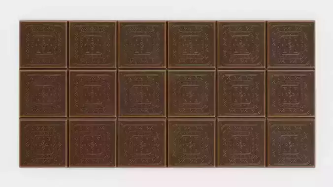 Chocolate Bar V4 - Thin Milk Ornament Engraved Tablet 3D model 5