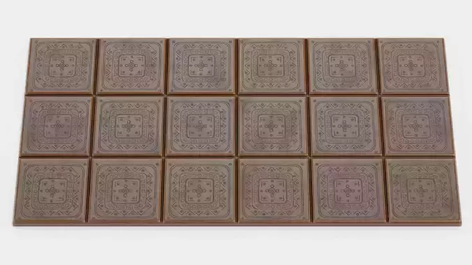 Chocolate Bar V4 - Thin Milk Ornament Engraved Tablet 3D model 3