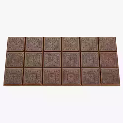 Chocolate Bar V4 - Thin Milk Ornament Engraved Tablet 3D model