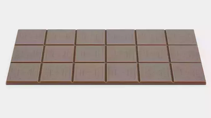 Chocolate Bar V4 - Thin Milk Ornament Engraved Tablet 3D model 4