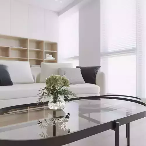 Minimalist living room 3D model 5
