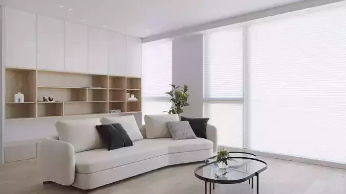Minimalist living room 3D model 6