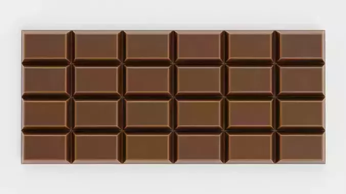 Chocolate Bar V5 - Thick Milky Dairy Block 3D model 5