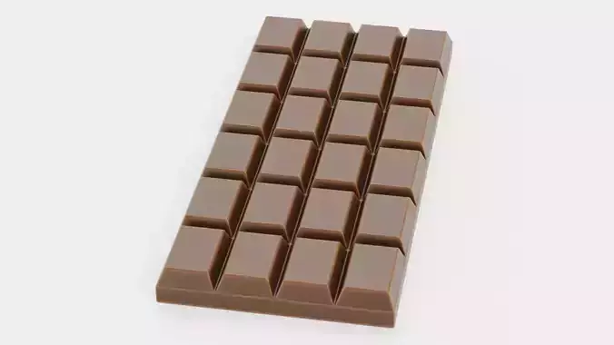 Chocolate Bar V5 - Thick Milky Dairy Block 3D model 2