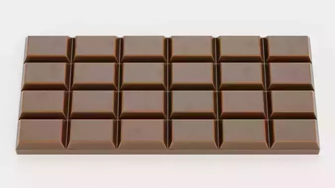 Chocolate Bar V5 - Thick Milky Dairy Block 3D model 3